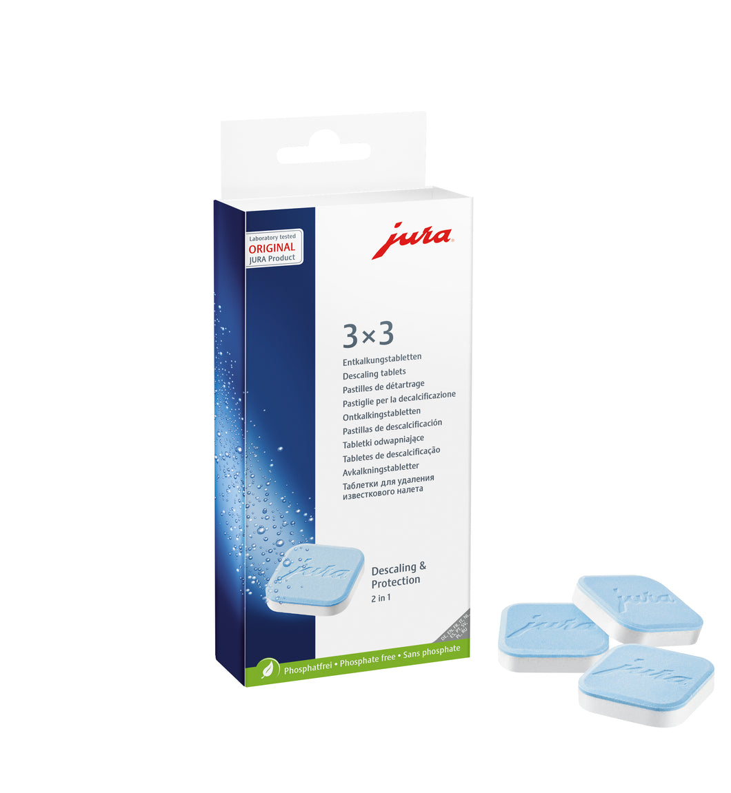 3X3 Jura 2-phase descaling tablets.